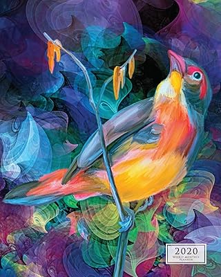 Weekly & Monthly Planner: 12 Month Diary Vertical Calendar Days, Appointment Schedule, Large Desktop Organizer, Tropical Bird (2020 Planners & Year Agendas)