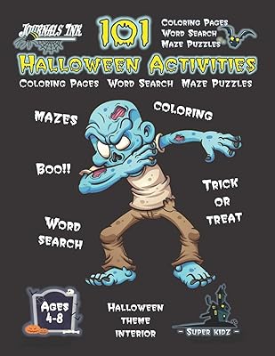 Halloween Activity Book for Kids Ages 4-8: 101 Puzzle Pages. COLORING - MAZES - WORD SEARCH. Custom Art Interior. Cute fun gift! Dabbing Zombie. SUPER KIDZ (AS12)