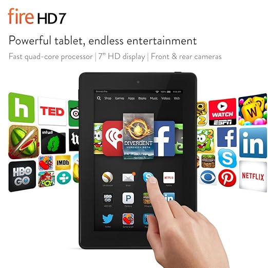 Fire HD 7, 7" HD Display, Wi-Fi, 8 GB - Includes Special Offers, Black