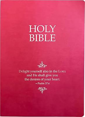 KJVER Holy Bible, Delight Yourself In The Lord Life Verse Edition, Large Print, Berry Ultrasoft: (King James Version Easy Read, Red Letter, Pink, Psalm 34:4) (King James Version Easy Read Bible)