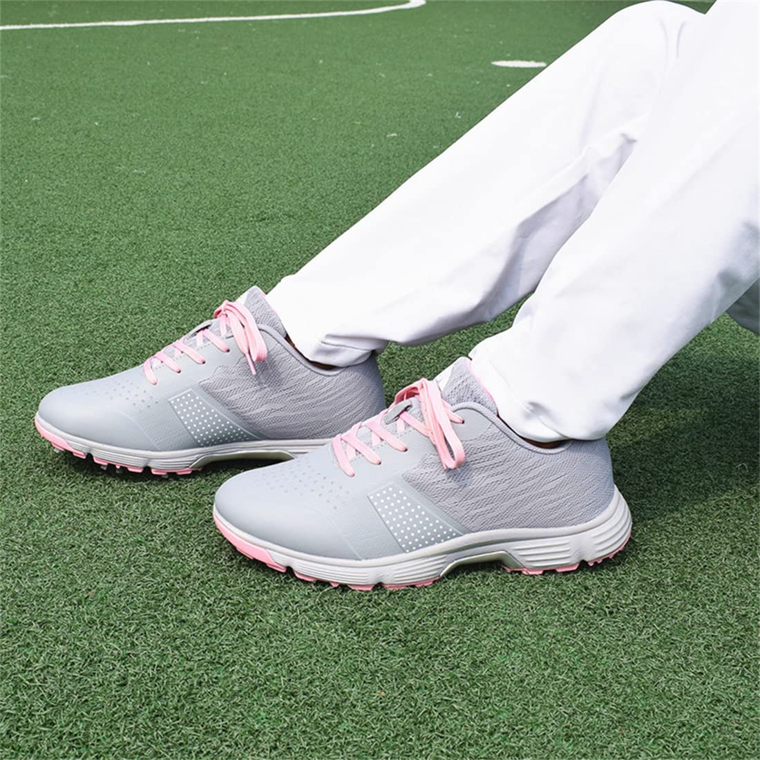 Women's Golf Shoes Waterproof Sports Shoes For Golf Female Ladies Training Walking Sneakers With 9 Spikes_vogvips.com