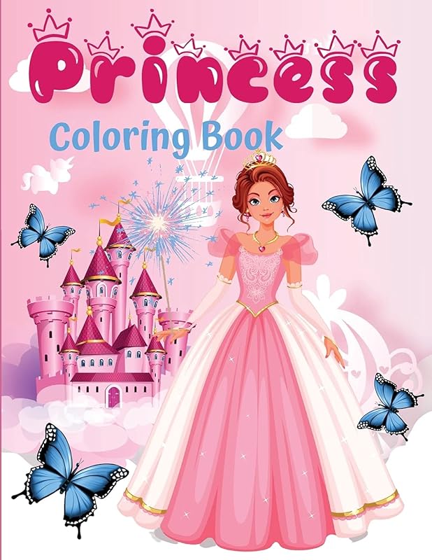 Princess coloring book: 60 unique and beautiful designs for girls aged 3-9 years - a great gift by Lora Dorny