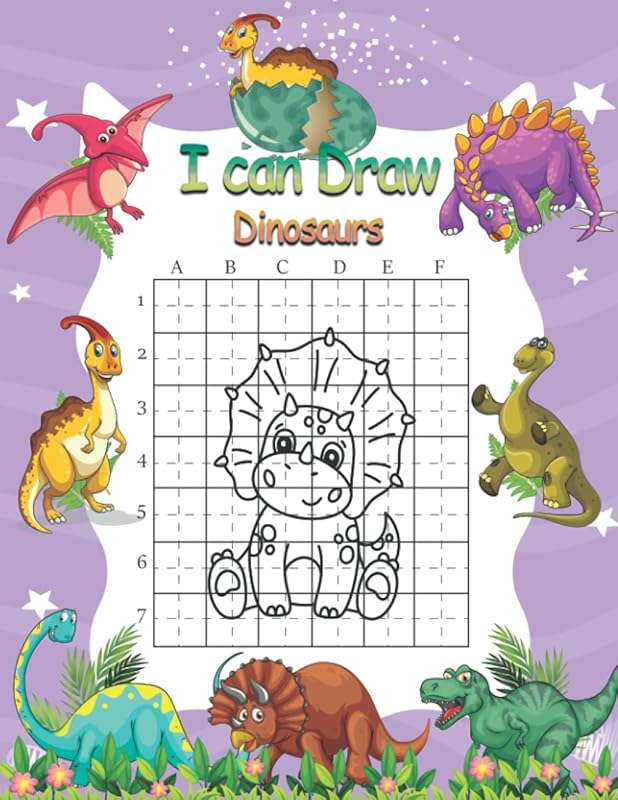 i can draw dinosaurs: learn how to draw dinosaurs and cool staff Step-by-Step Drawing, using the grid method special gift for Kids by badr drawin