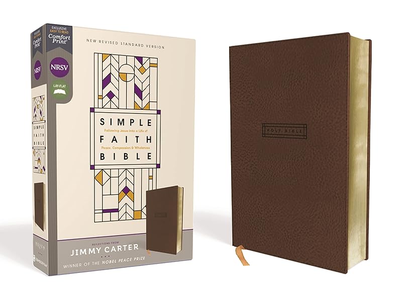 NRSV, Simple Faith Bible, Leathersoft, Brown, Comfort Print: Following Jesus into a Life of Peace, Compassion, and Wholeness by Zondervan