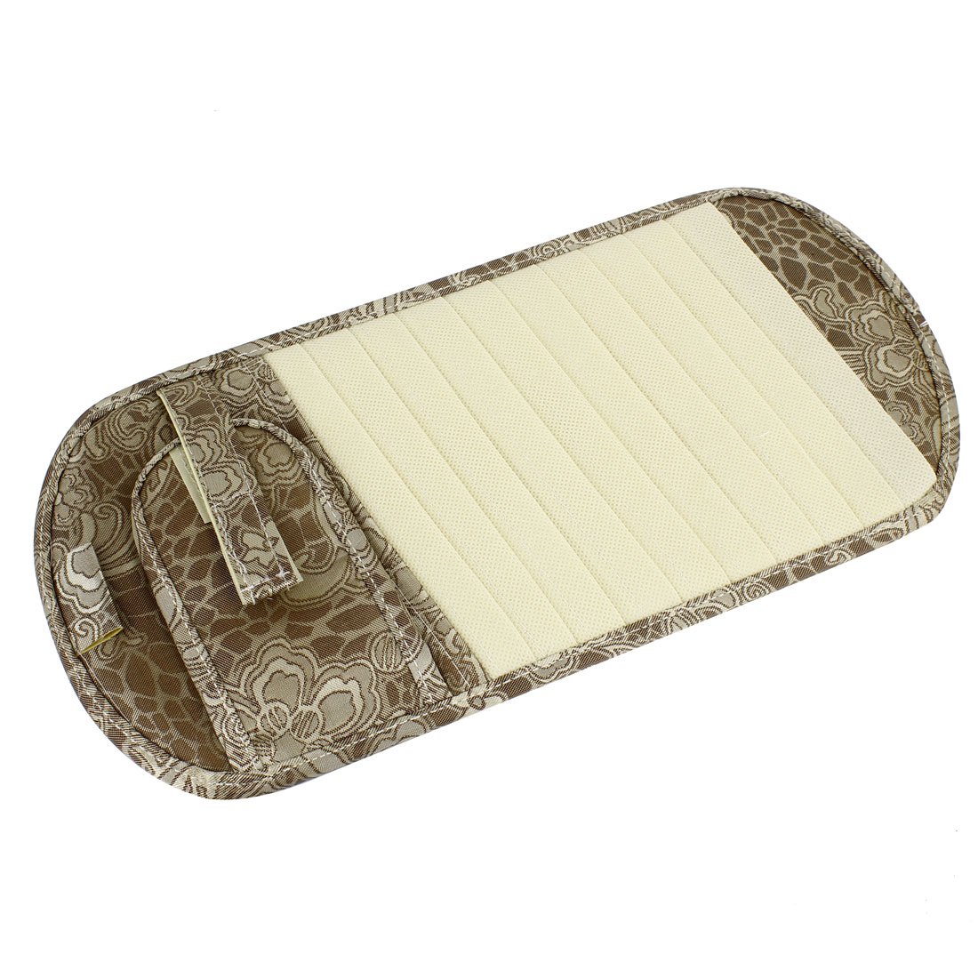 

Car Beige Flower Pattern Nylon 10 Discs CD Sun Visor Storage Holder