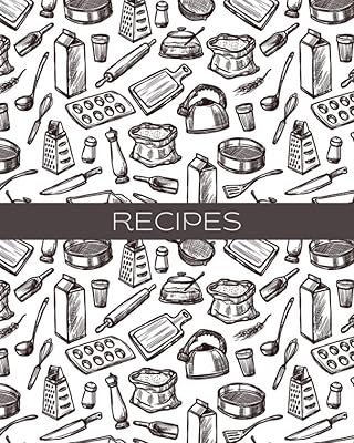 Recipes: Kitchen utensils; 50 sheets/100 pages; 8" x 10"