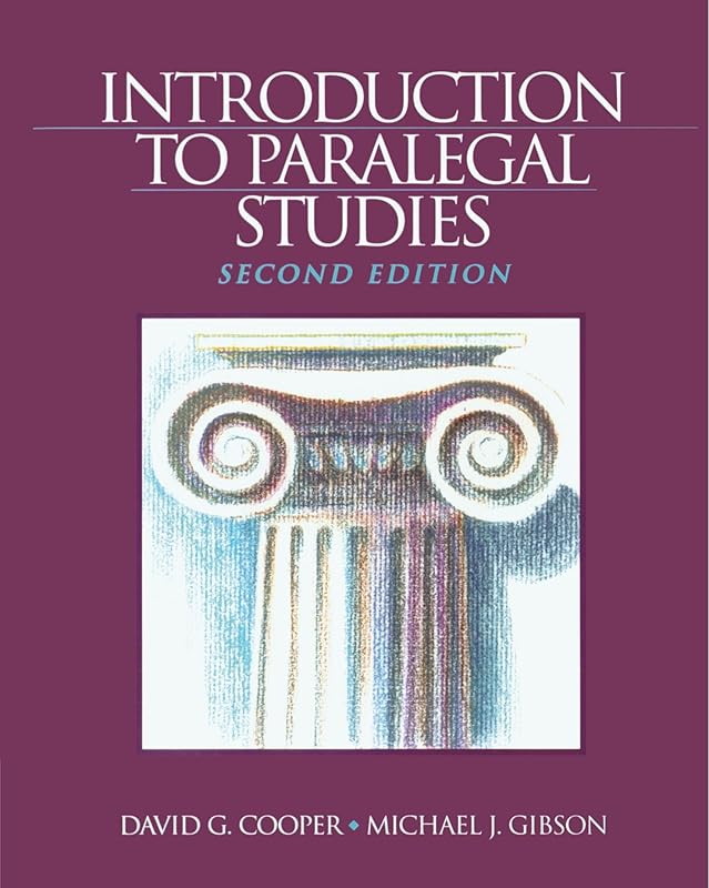Introduction To Paralegal Studies by David Cooper