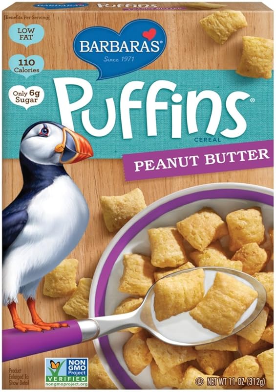 Barbara's Puffins Cereal, Peanut Butter, 11 Ounce by Julie Murray