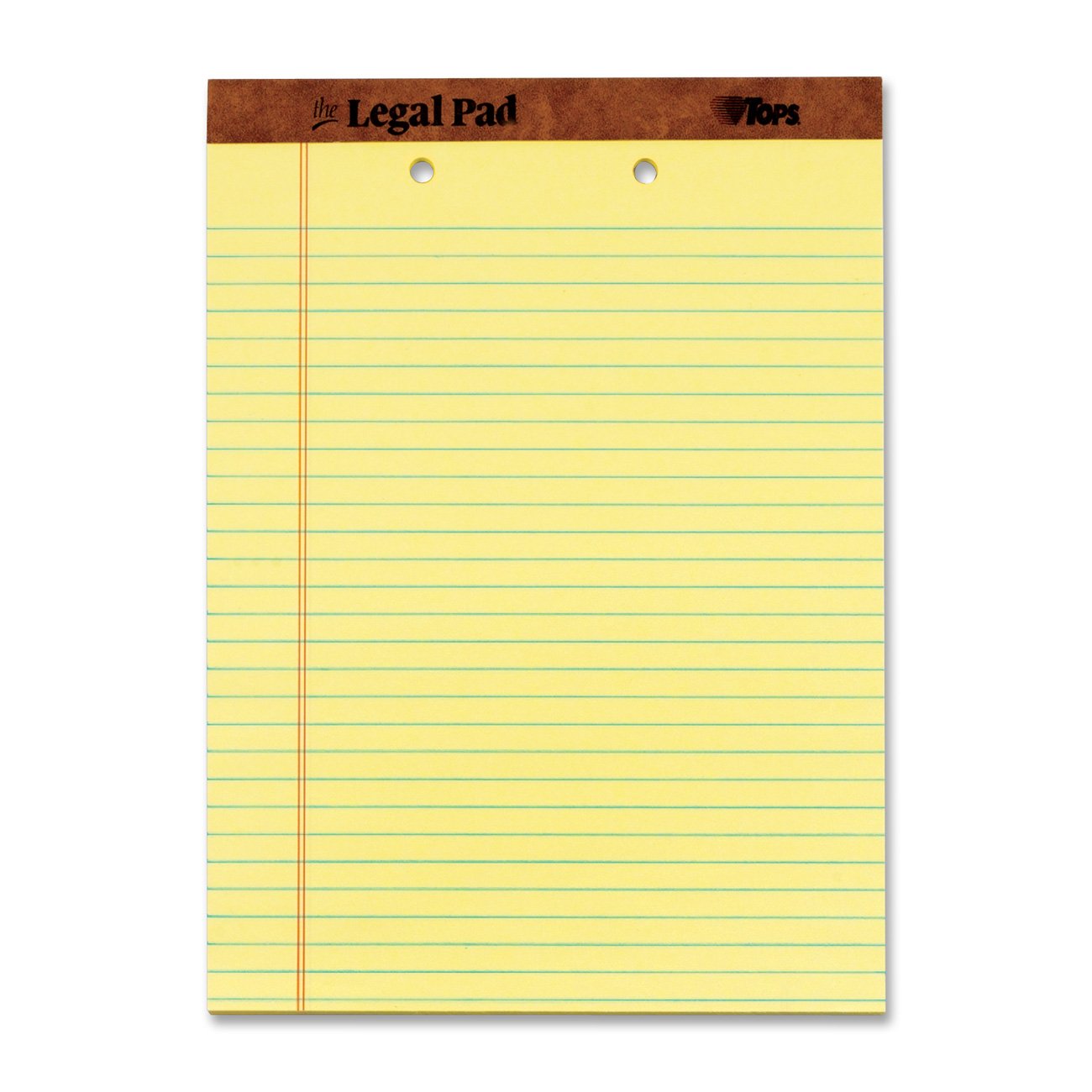 

TOPS The Legal Pad Legal Pad, 8-1/2 x 11-3/4 Inches, Perforated, Canary, Legal/Wide Rule, 50 Sheets per Pad, 12 Pads per Pack (7531)