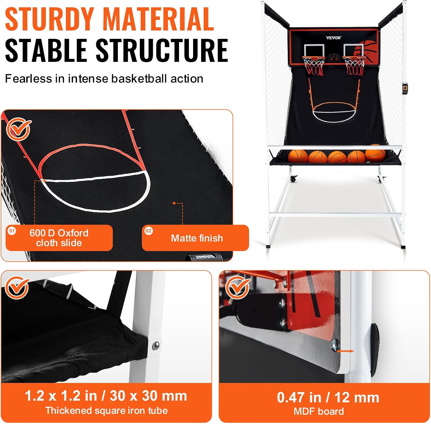 VEVOR Basketball Arcade Game Indoor, 2 Player Indoor Basketball Game, Home Dual Pop- A-Shot Sport With Balls, 8 Game Modes, Electronic Scoreboard_voghion.com
