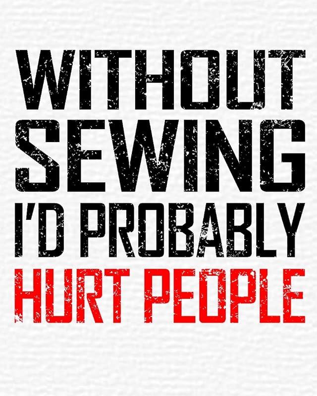 Without Sewing I'd Probably Hurt People: Sewing Design Blank Dot Grid Paper For School Seamstress Projects by CyberHutt West Books