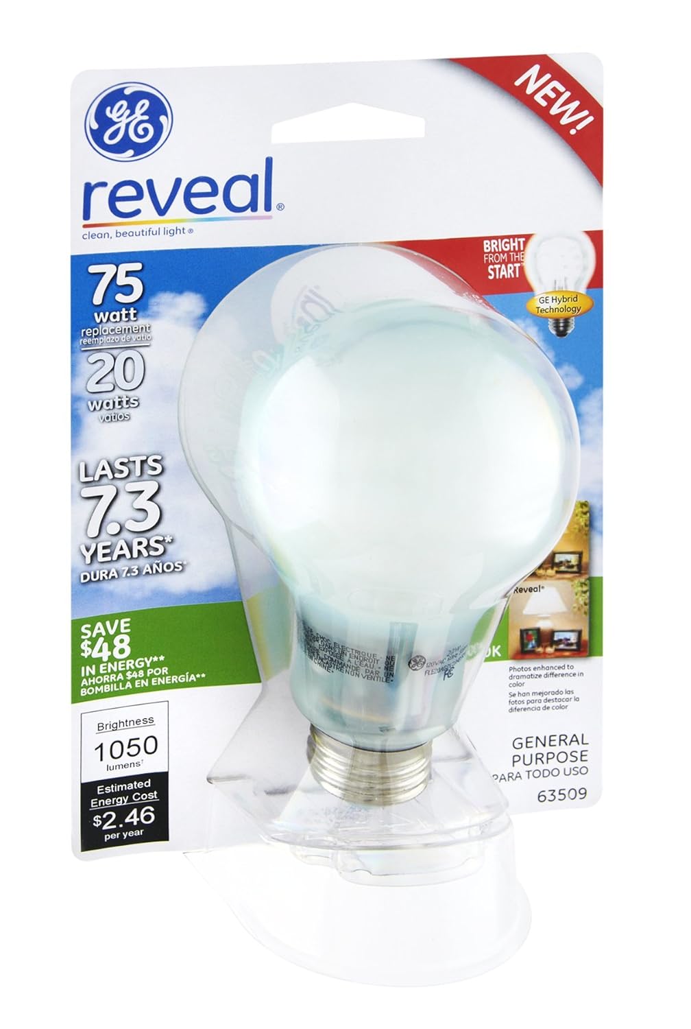 

GE Reveal 20 Watts General Purpose Light Bulb EA (Pack of 12)