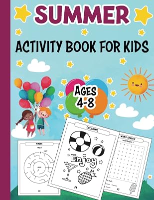 Summer Gifts Activity Book for Kids: A Fun Summer Vacation Dot to Dot, Coloring, Dot Markers, Word Search, Sudoku, Mazes Activity Book for Children Ages 4-8, Summer Gift for Boys & Girls