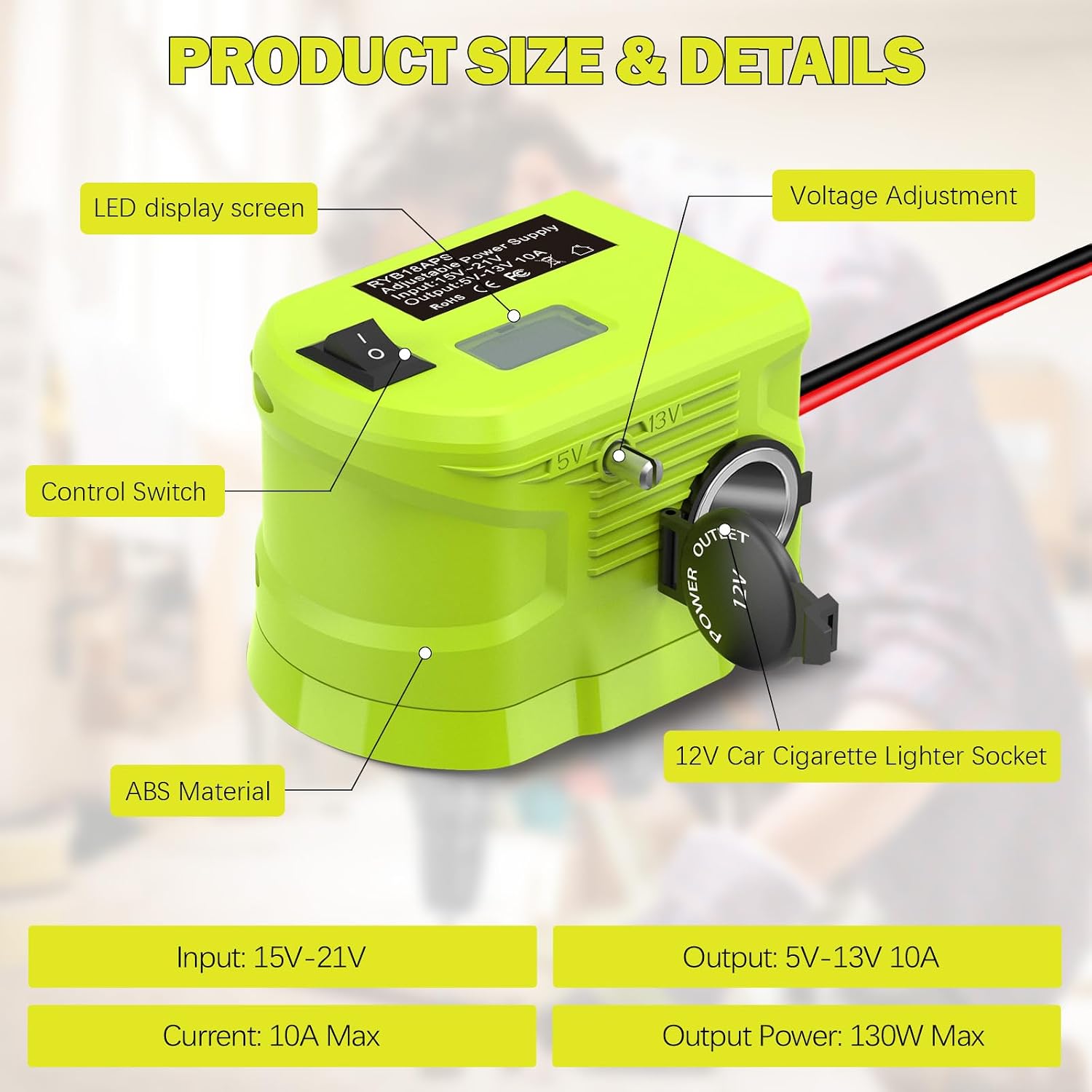 18V to 12v Step Down Converter for Ryobi Battery Voltage Reducer 