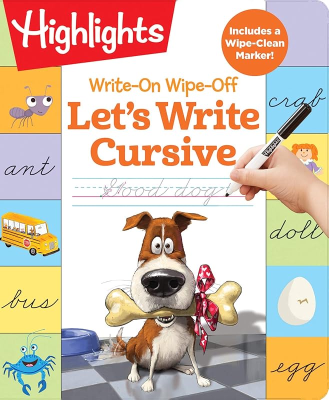 Write-On Wipe-Off Let's Write Cursive (Highlights Write-On Wipe-Off Fun to Learn Activity Books) by Highlights Learning
