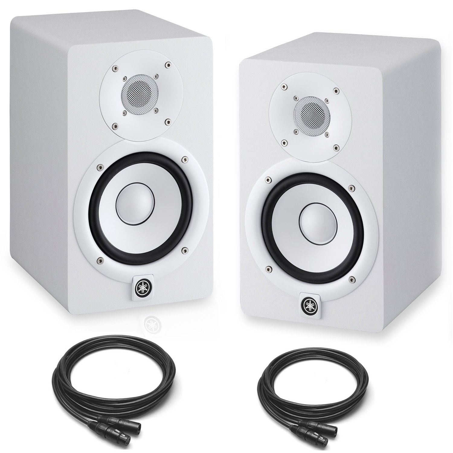

Yamaha HS7 Powered Studio Monitors Pair White w/ XLR Cables - Bundle