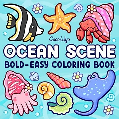 Ocean Scene: Coloring Book for Adults and Kids, Bold and Easy Designs for Relaxation with Sea Life (Bold & Easy Coloring)