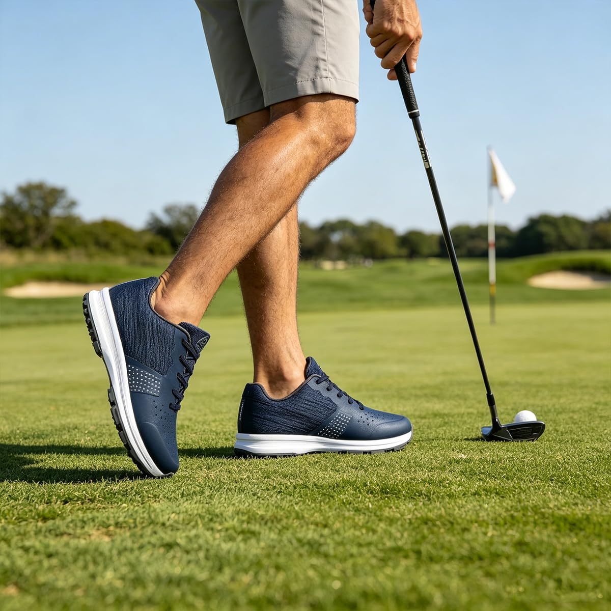 Men's Golf Shoes Waterproof, Spikeless Comfortable Outdoor Golf Sport Shoes Professional With Arch Support_vogvips.com