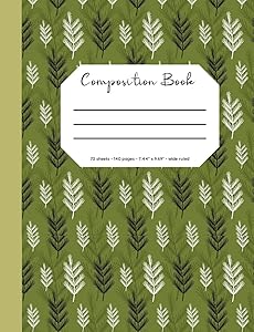 Composition Book: Flower/botanical cover, 70 sheets, 140 pages, perfect for students by Little Newfound Press