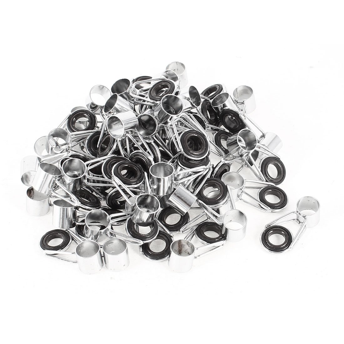 

Fishing Rod Fish Pole Guide Eye Ring 9mm Dia 50Pcs Sliver Tone Black