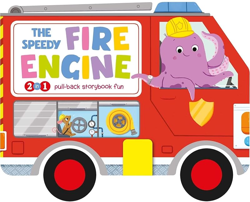 The Speedy Fire Engine: 2-in-1 Storybook with Pull-Back Wheels by IglooBooks