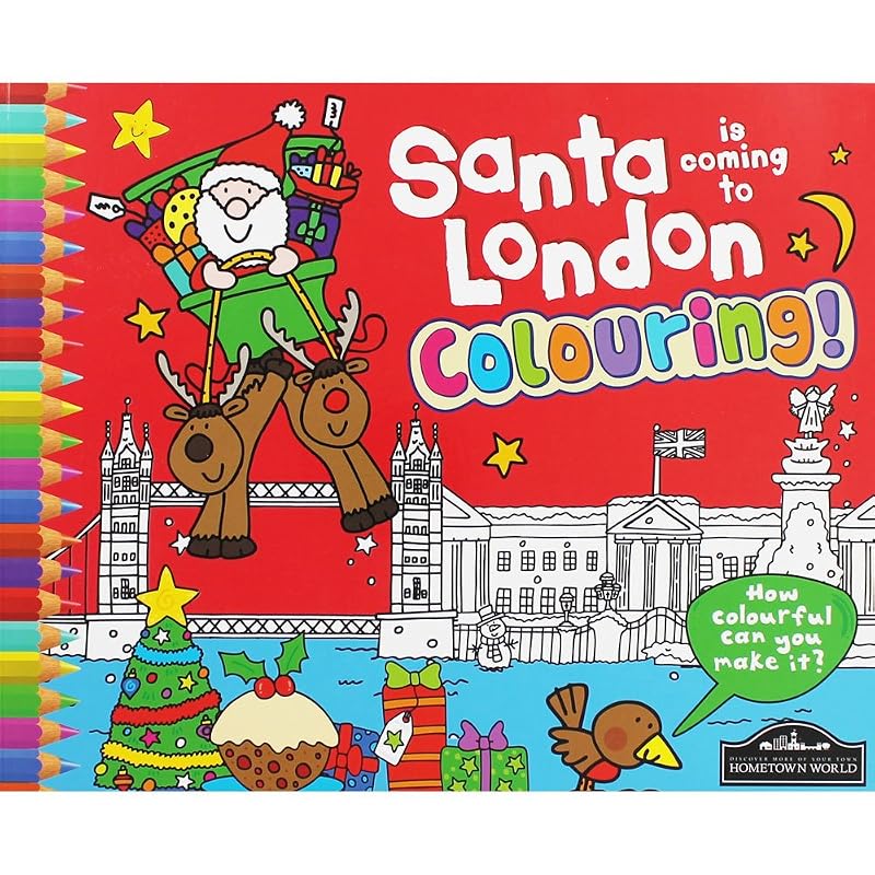 Santa is Coming to London Colouring by Katherine Sully