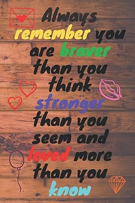 Always Remember You are Braver than you believe , Stronger than you seem & Smarter thank you think .: Inspirational Journals to write in ... motivational Journals (6" x "9)