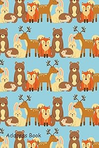 Address Book: Include Alphabetical Index With Forest animals wildlife natural cover