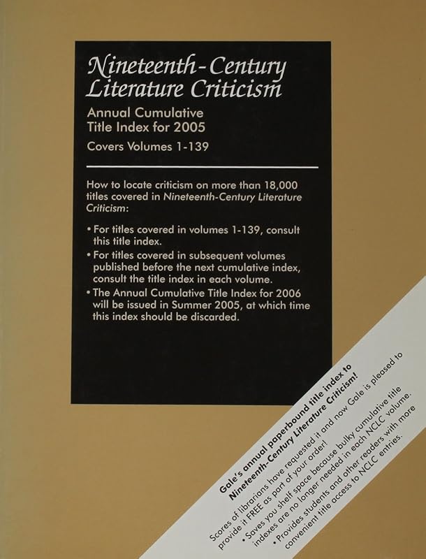 Nineteenth Century Literature Criticism: Annual Cumulative Title Index 2005 by unknown author