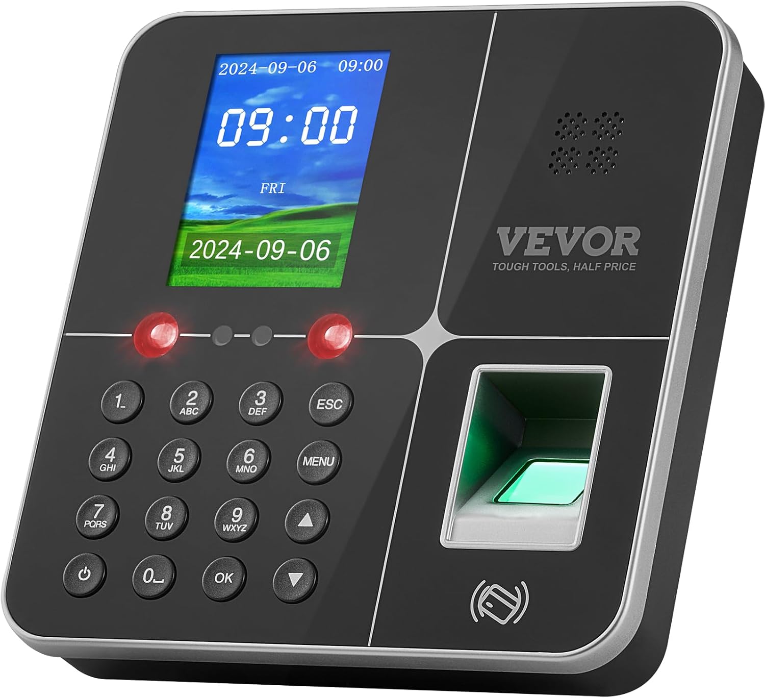 VEVOR Time Clocks For Employees Small Business With Face, Fingerprint, RFID And PIN Punching In One, Biometric Time Clock With 5 RFID Cards &USB Drive_voghion.com