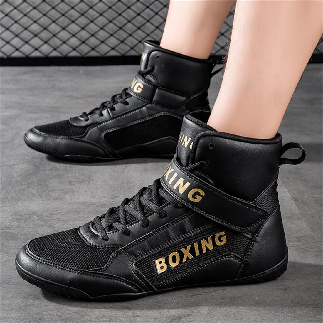 Unisex Wrestling Boxing Sneakers, Youth Bodybuilding Kickboxing Fitness Shoes Lightweight Cross-Trainer Sneakers For Men And Women_vogvips.com