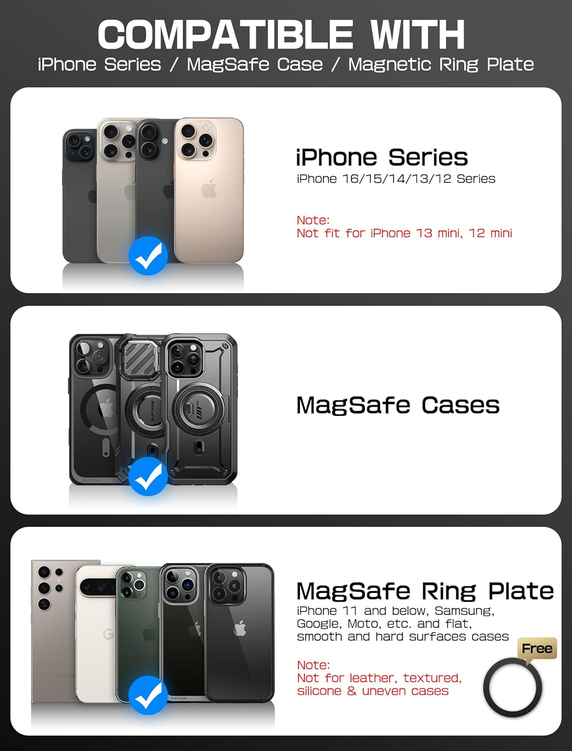 For iPhone17/16/15/14/13/12 Serie SUPCASE MagSafe Wallet W For iPhone17/16/15/14/13/12 Serie SUPCASE MagSafe Wallet W