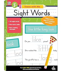 Carson Dellosa Trace With Me: Sight Words Handwriting Workbook for Kids Ages 3+, Sight Words Handwriting Practice for Preschool, Kindergarten, 1st Grade, 2nd Grade, PreK+ Phonics & Writing Practice by Thinking Kids