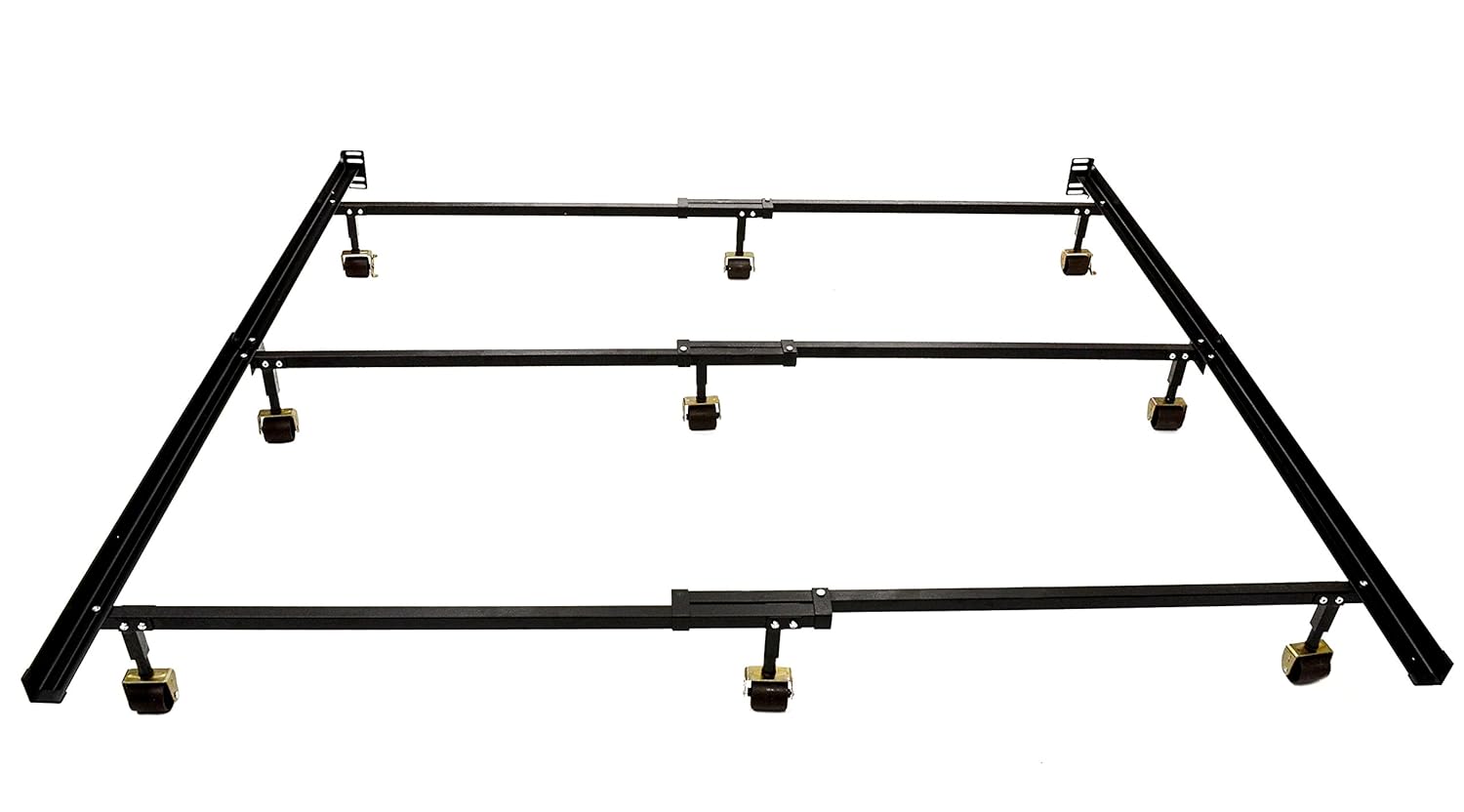 

Milliard 9-Leg Support System Heavy Duty Metal Bed Frame with Lockable Rollers/Wheels - Queen