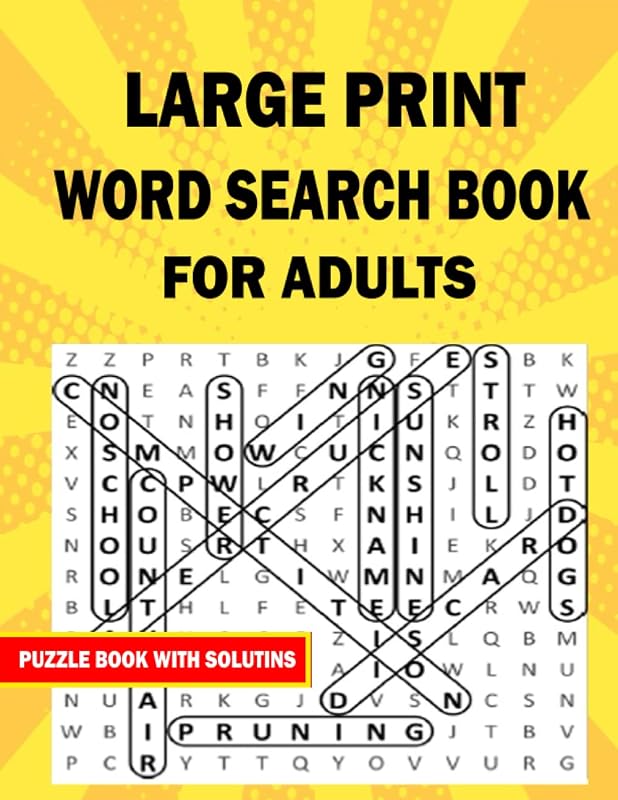 Large print word search book for adults, puzzle book with solution: 2021 funny word search game for adults, spring word search over +900 words to solve. Large print word search book medium level by Search with me