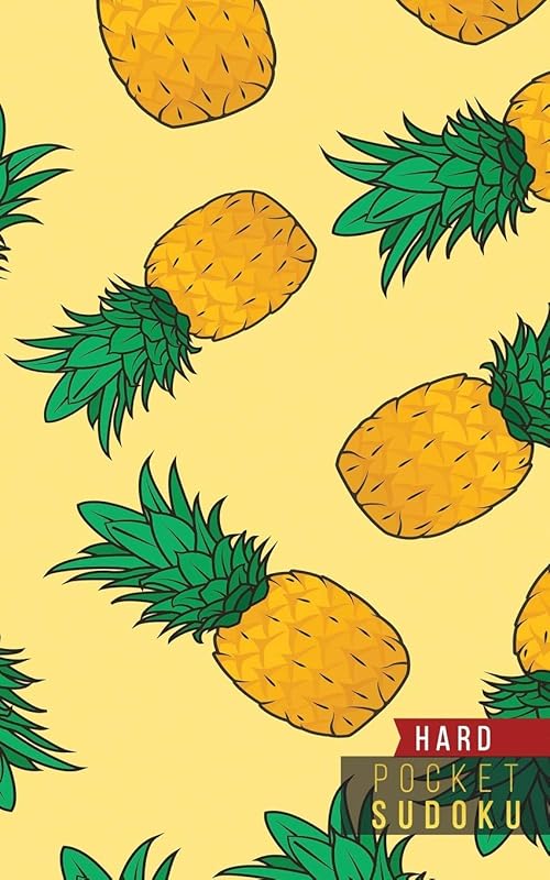 Pocket Sudoku Hard: 158 Hard Sudoku Puzzles with Solutions | Pocket Sudoku Puzzle Books | Large Print Sudoku Puzzle Books For Adults | Sudoku For Seniors | Travel Size | Tropical Pineapples by Sudoku Kingdom