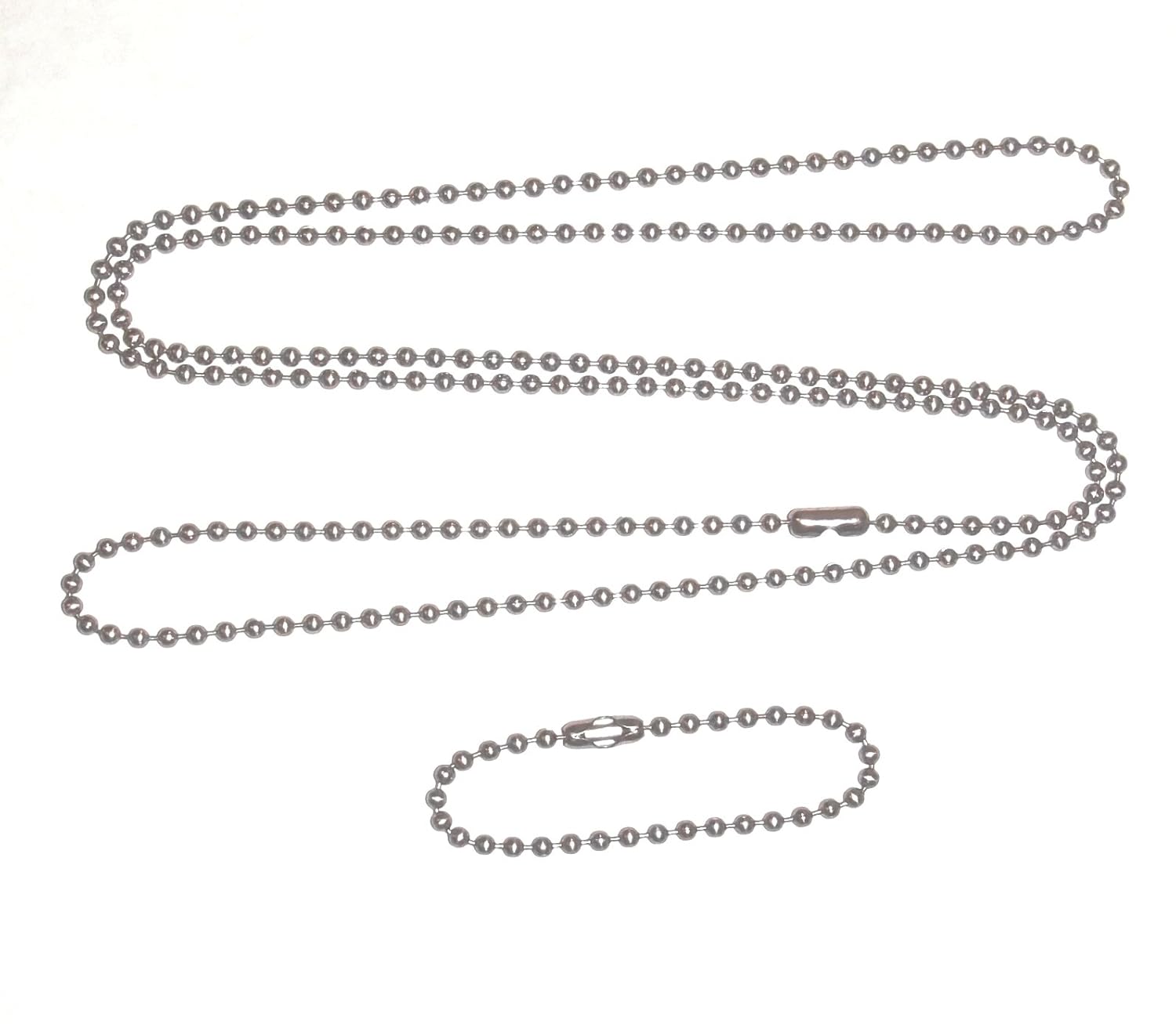 

Stainless steel 4.5 in and 27 in.military dog tag ball chain, 2.4mm #4