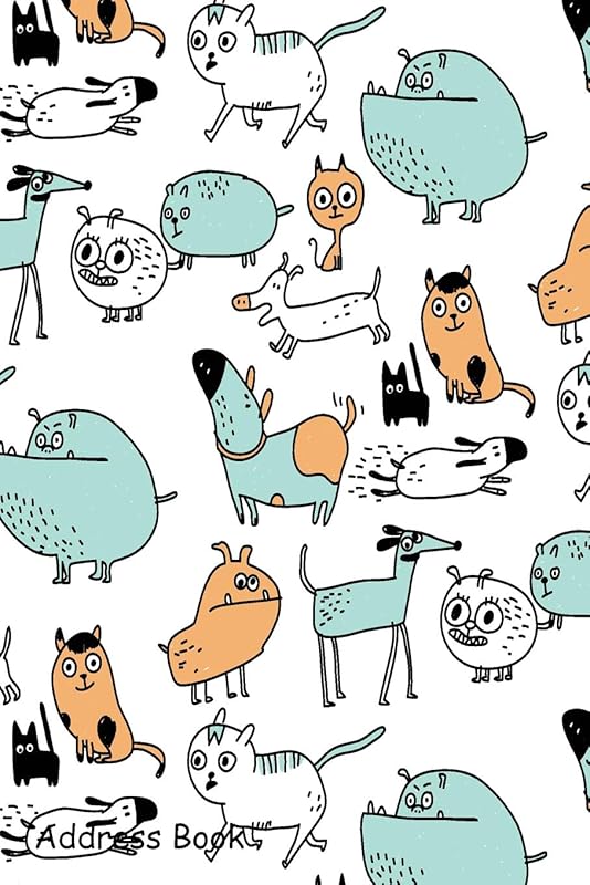 Address Book: For Contacts, Addresses, Phone, Email, Note,Emergency Contacts,Alphabetical Index With Cute Dog Cat Pattern by Shamrock Logbook