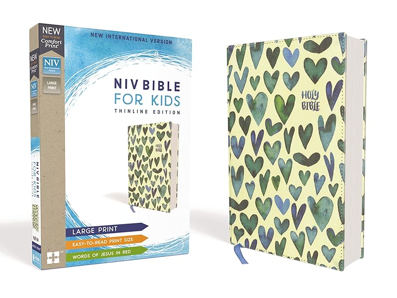 NIV, Bible for Kids, Large Print, Cloth over Board, Teal, Red Letter, Comfort Print: Thinline Edition by Zondervan
