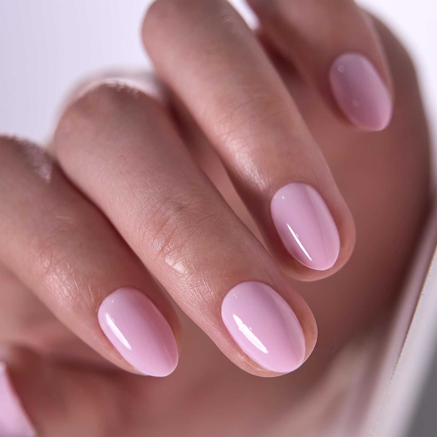 Soft Gel Almond Press On Nails Peach Nude Reusable Nail Kit_voghion.com