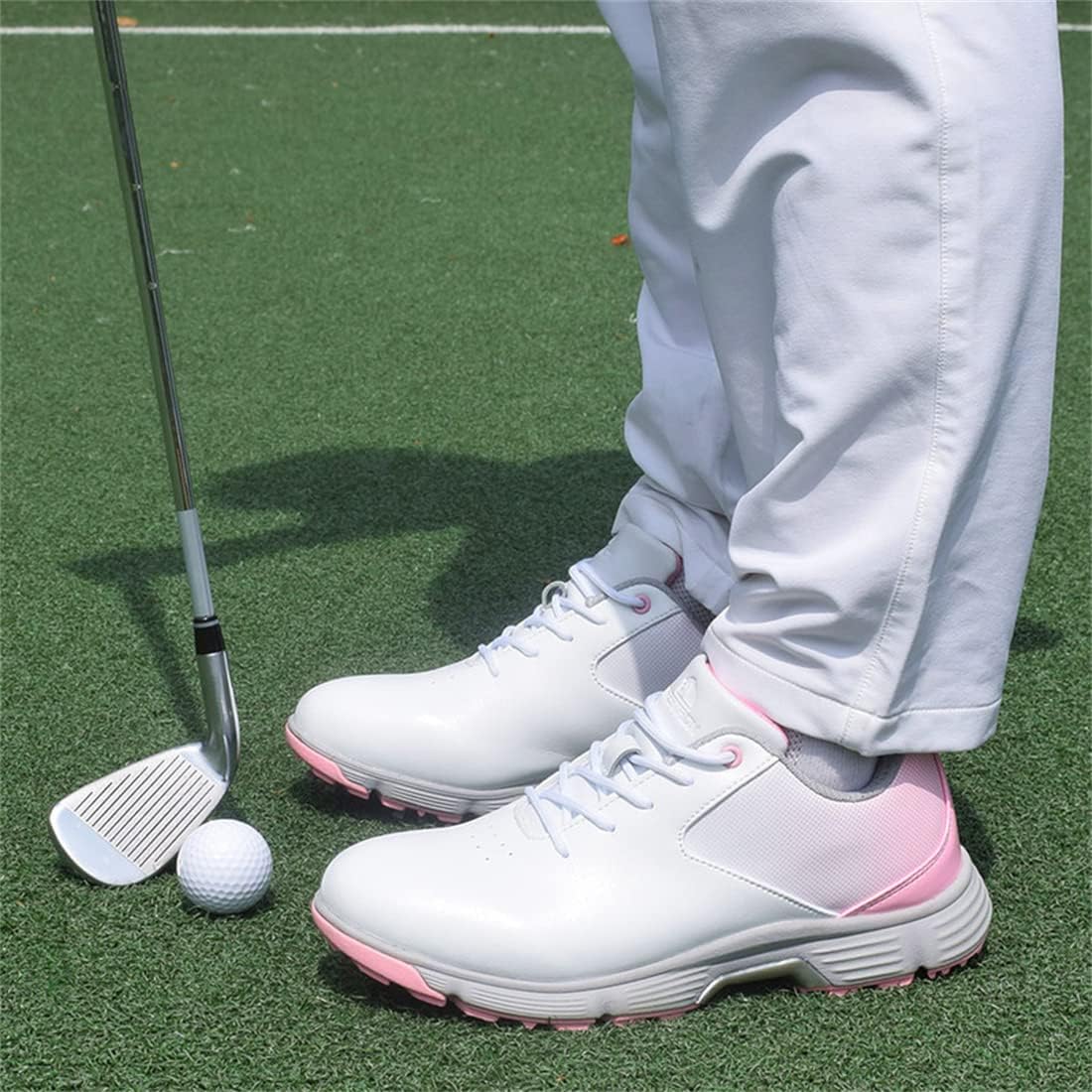 Women's Golf Shoes Waterproof Sports Shoes For Golf Female Ladies Training Walking Sneakers With 9 Spikes_vogvips.com