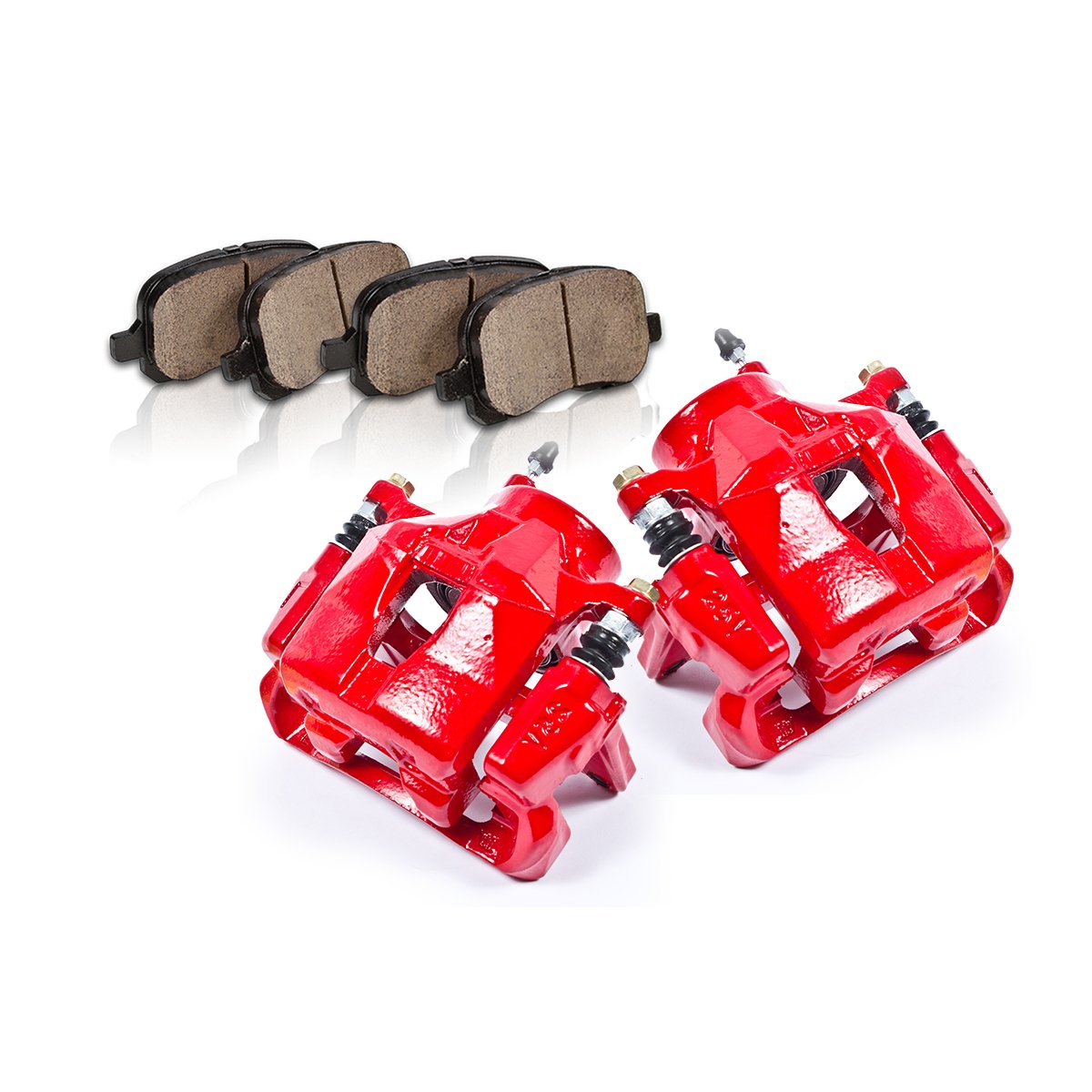 

Callahan [ 2 ] FRONT Performance Grade Semi-Loaded Red Caliper Set + Ceramic Brake Pads
