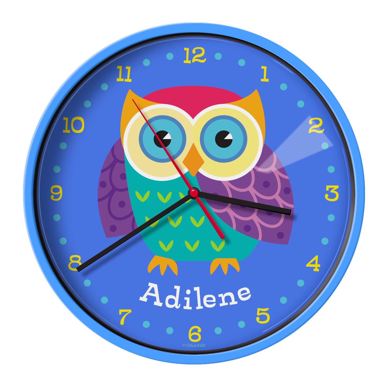 

Olive Kids Personalized Owls Clock with Blue Case