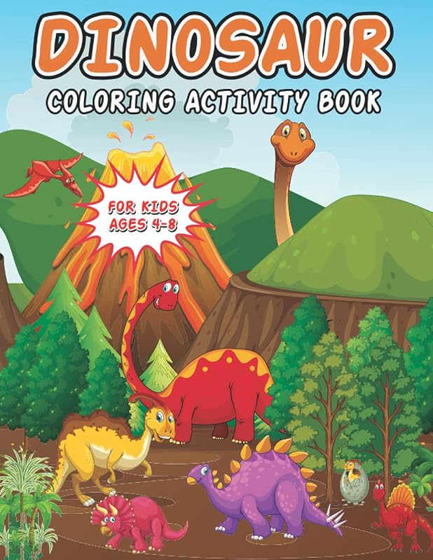 Dinosaur Coloring Activity Book For Kids Ages 4-8: Dinosaur Dot Markers, Alphabet, Number, Puzzled And Maze Coloring Book, Dinosaur ABC Coloring Book For Boys And Girls by TADCB Press Publication