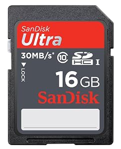 SanDisk Ultra 16 GB SDHC Class 10 Flash Memory Card 30MB/s SDSDU-016G-AFFP