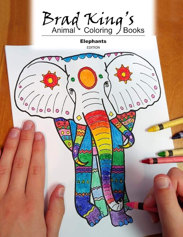 Brad King's Animal Coloring Book: Elephants by Brad King