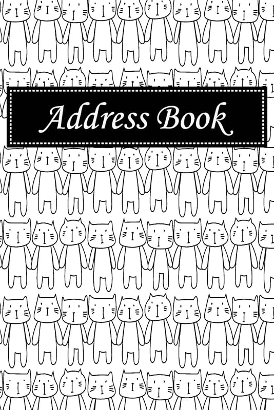 Address Book: Alphabetical Index With Hand drawn cats cover by Shamrock Logbook