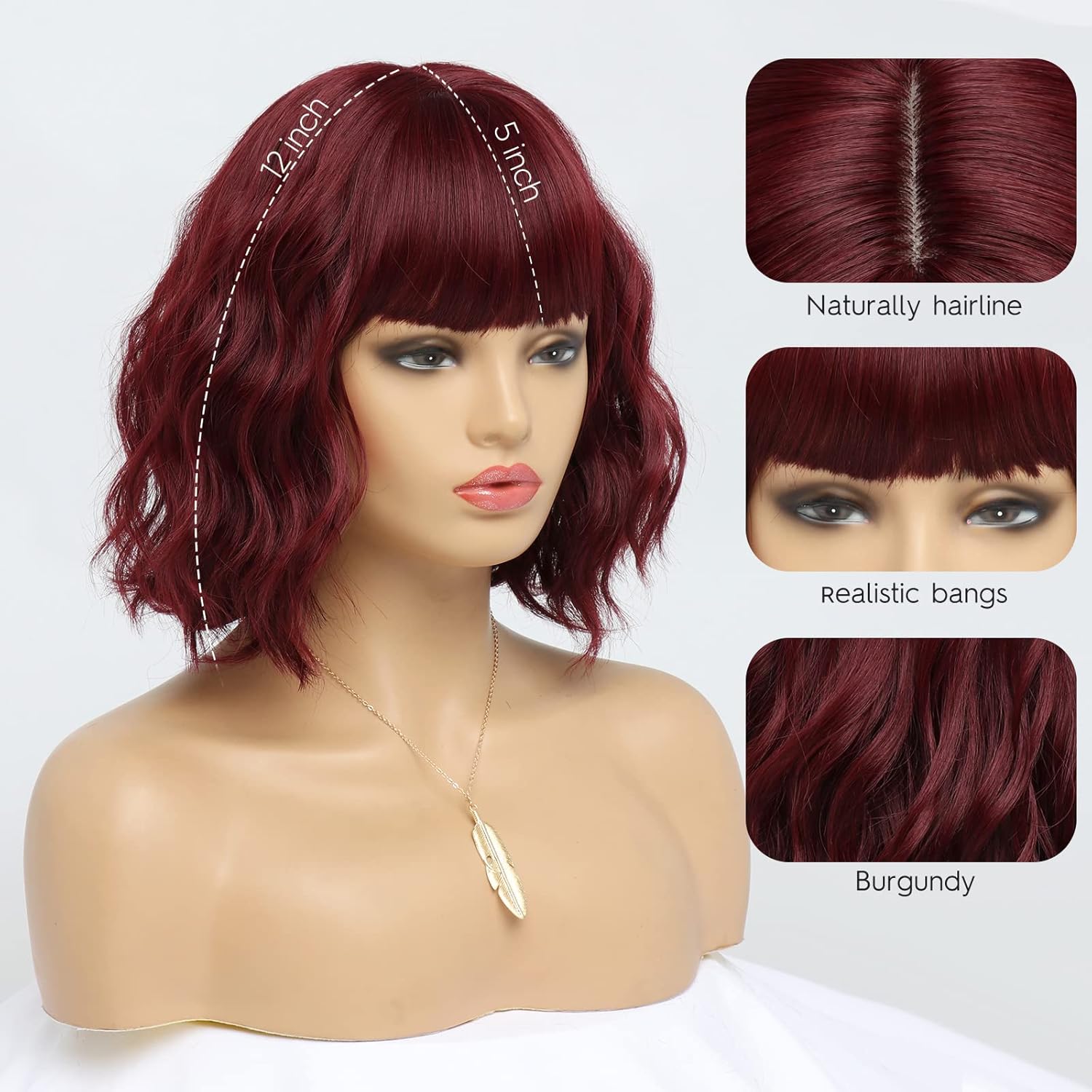 Kurze blonde Perücke für Frauen, natürliches Kunsthaar, Ombre-Bob-Perücke mit ordentlichem Pony, dunklem Ansatz für Alltag/Party/Cosplay (10 Zoll, Blond)._voghion.com
