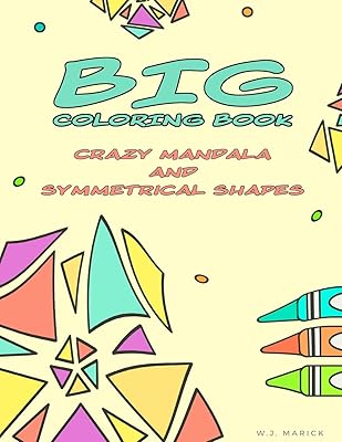 Big Coloring Book Crazy Mandala and Symmetrical Shapes