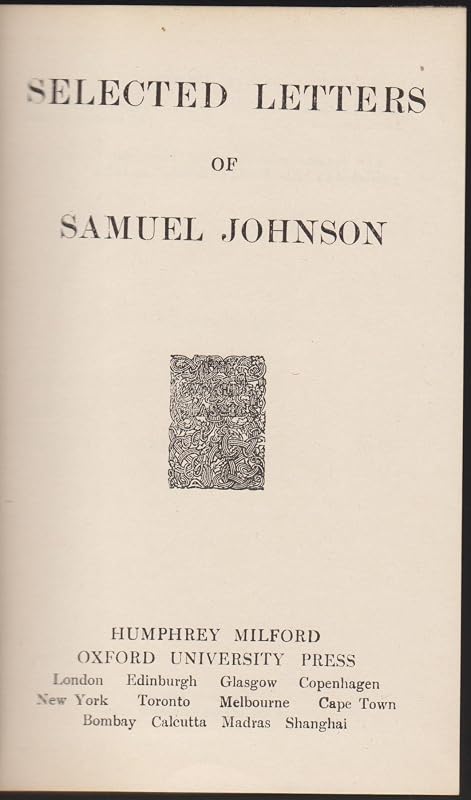 Selected Letters of Samuel Johnson by Samuel Johnson